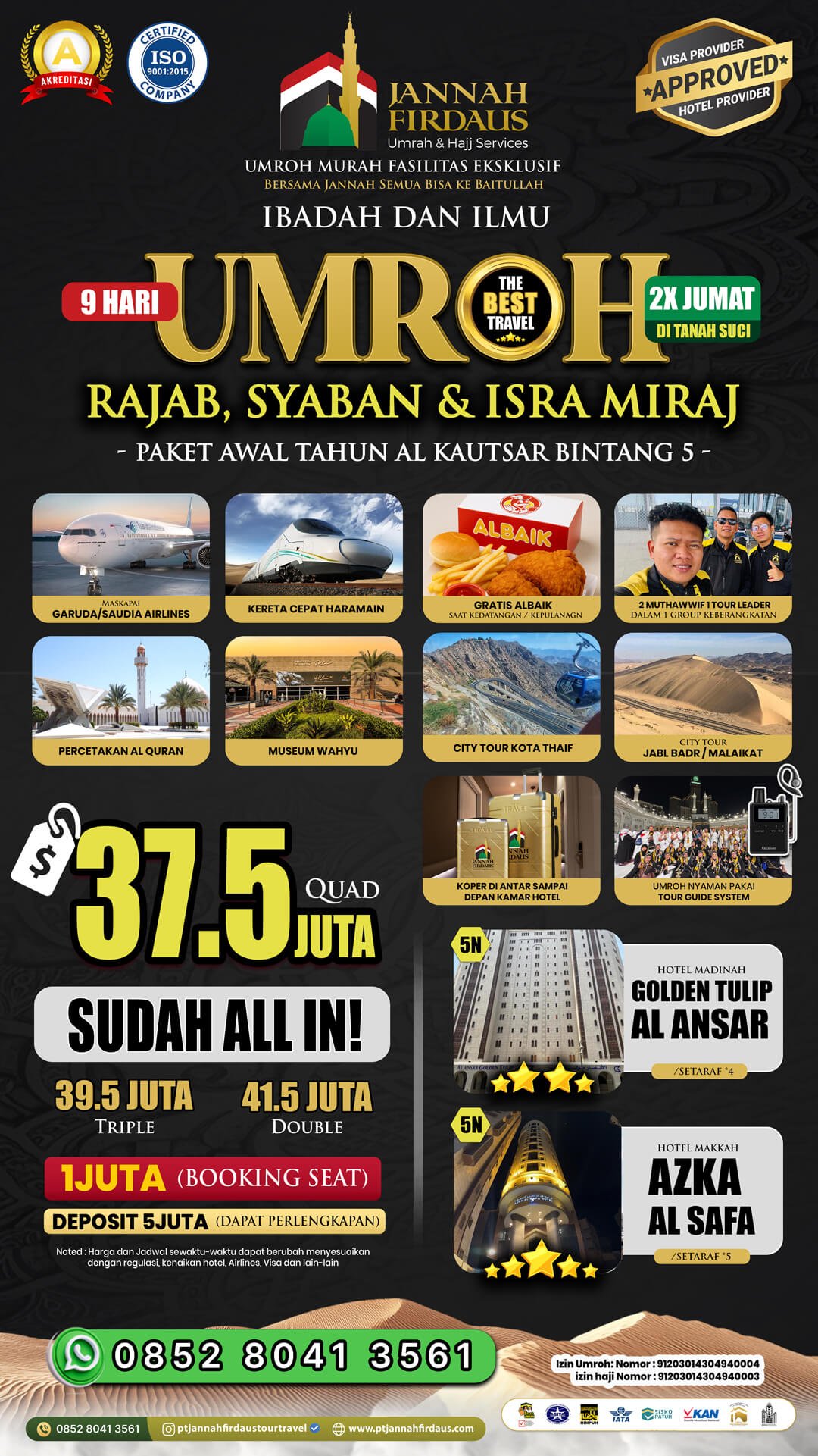 Harga Paket Umroh Terbaru 2025 2026 65 umroh awal tahun 2026 alkautsar hotel bintang 5 flyer