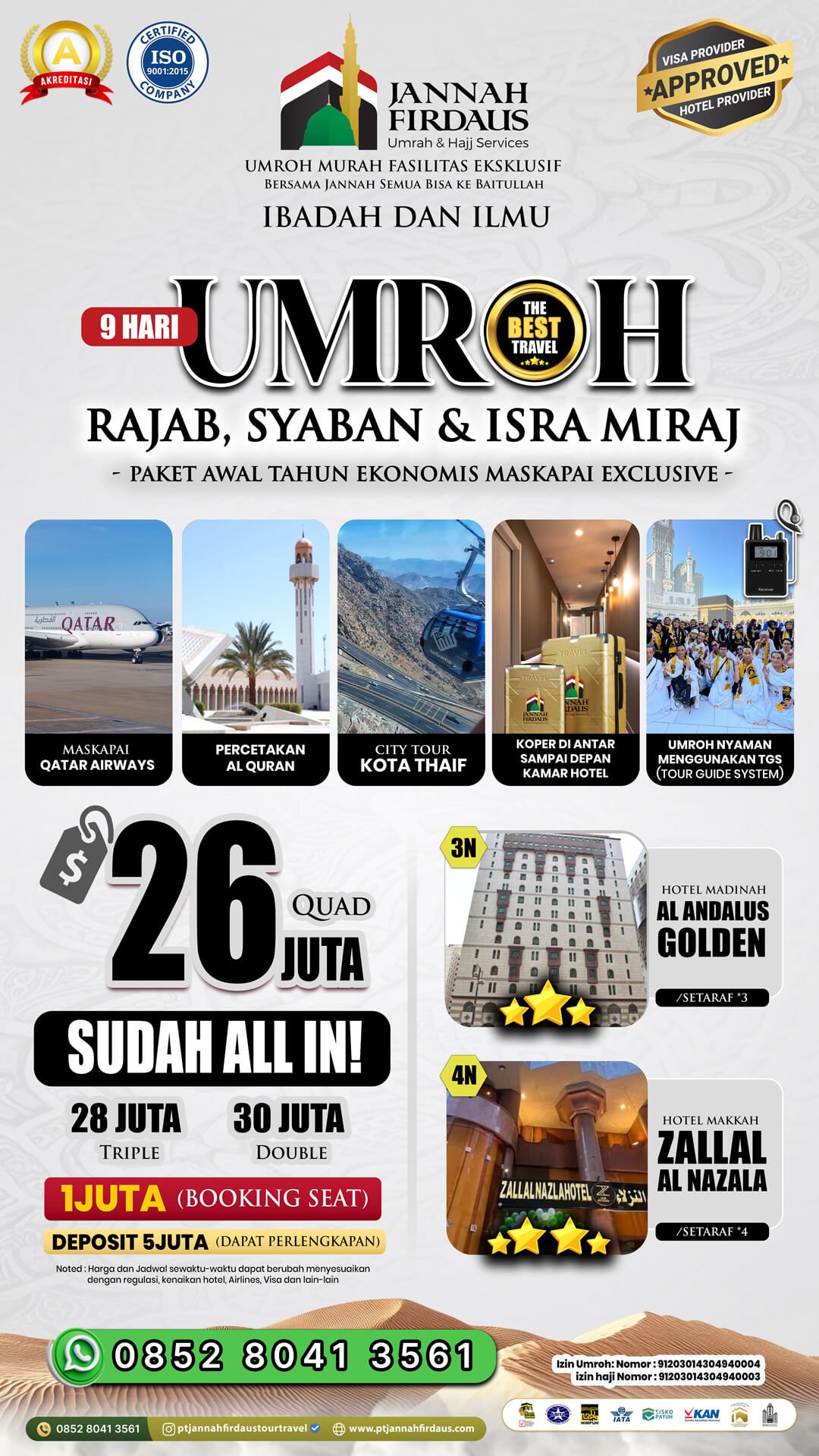 Harga Paket Umroh Terbaru 2025 2026 32 umroh awal tahun 2026 ekonomis flyer