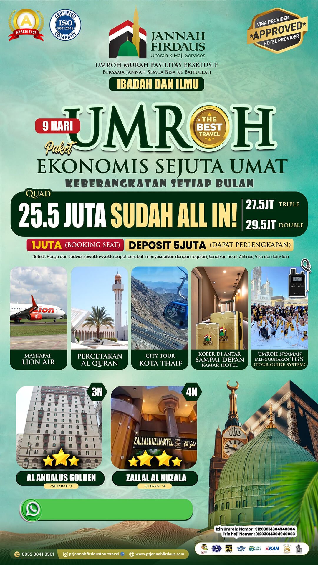 Harga Paket Umroh Terbaru 2025 2026 1 umroh ekonomis 2025 pt jannah firdaus flyer