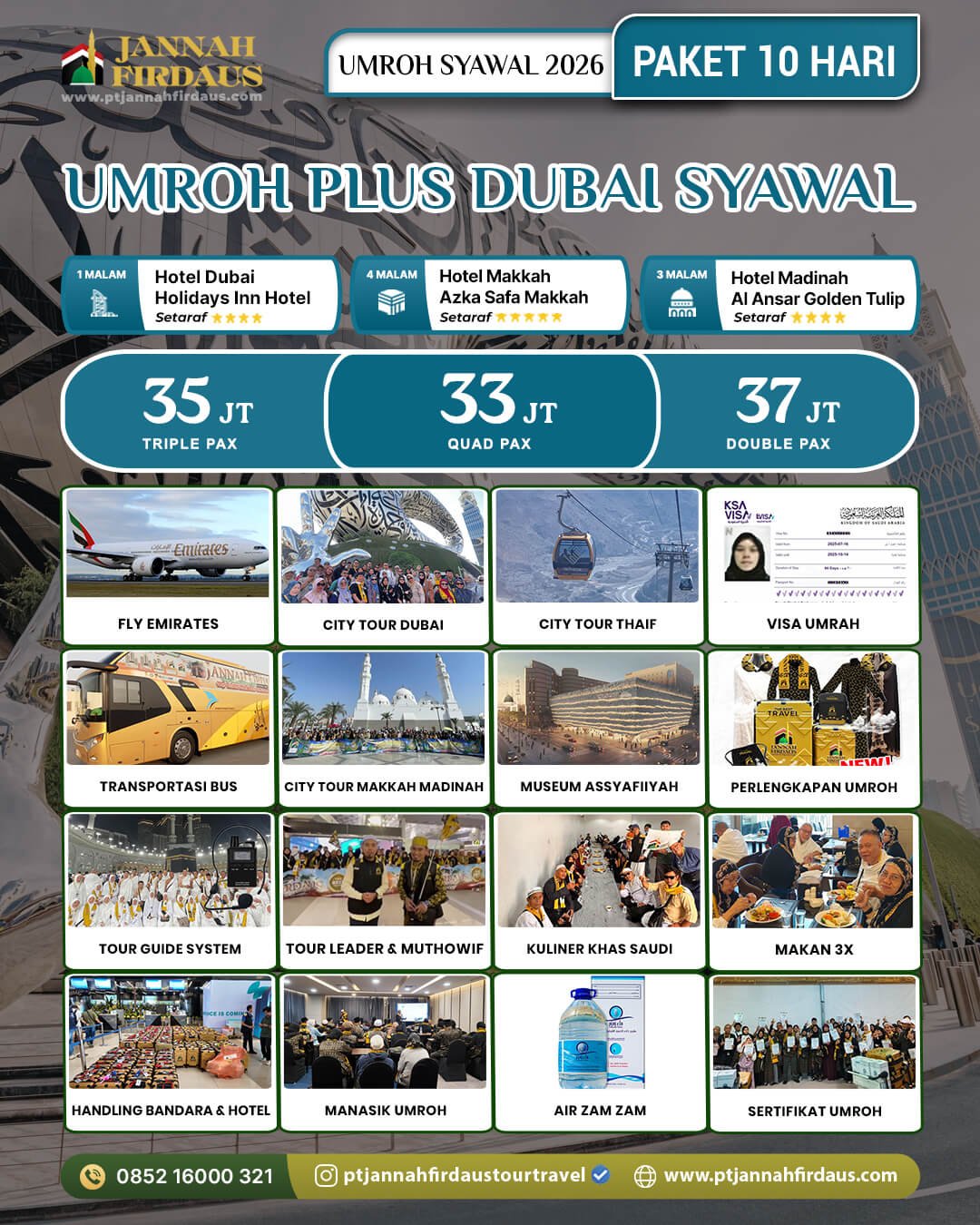 Harga Paket Umroh Syawal 2026 7 Umroh Plus Dubai Syawal 2026 10 Hari