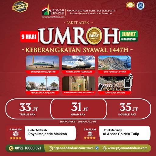 Umroh Syawal 2026 Aden Jannah Firdaus Tour Travel