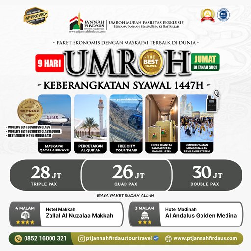 Umroh Syawal 2026 Ekonomis Jannah Firdaus Tour Travel