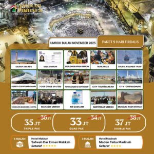 umroh bulan november 2025 firdaus paket 9 hari diskon 1 juta