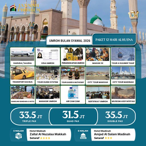 umroh bulan syawal alhusna 2026 paket 12 hari