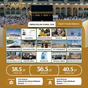 umroh bulan syawal firdaus 2026 paket 9 hari