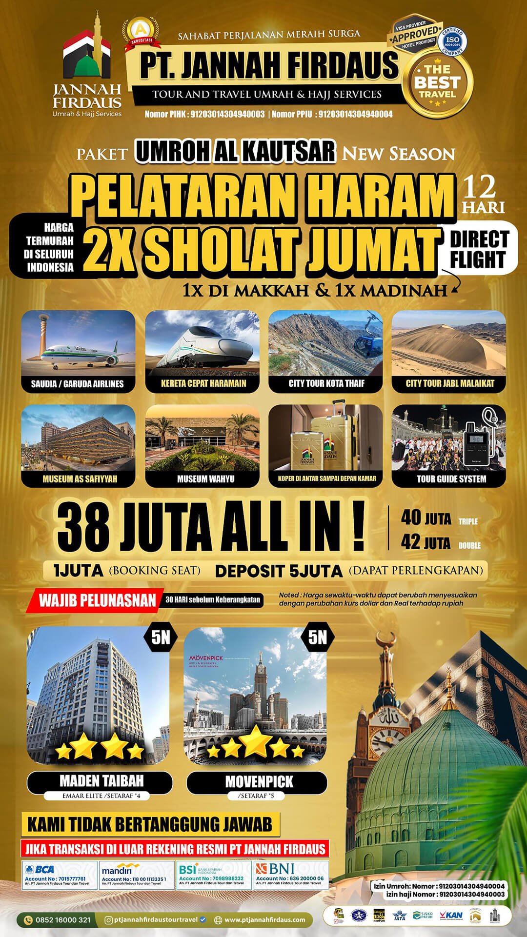 Biaya Paket Umroh September 2025 6 umroh september 2025 jannah firdaus paket alkautsar hotel pelataran