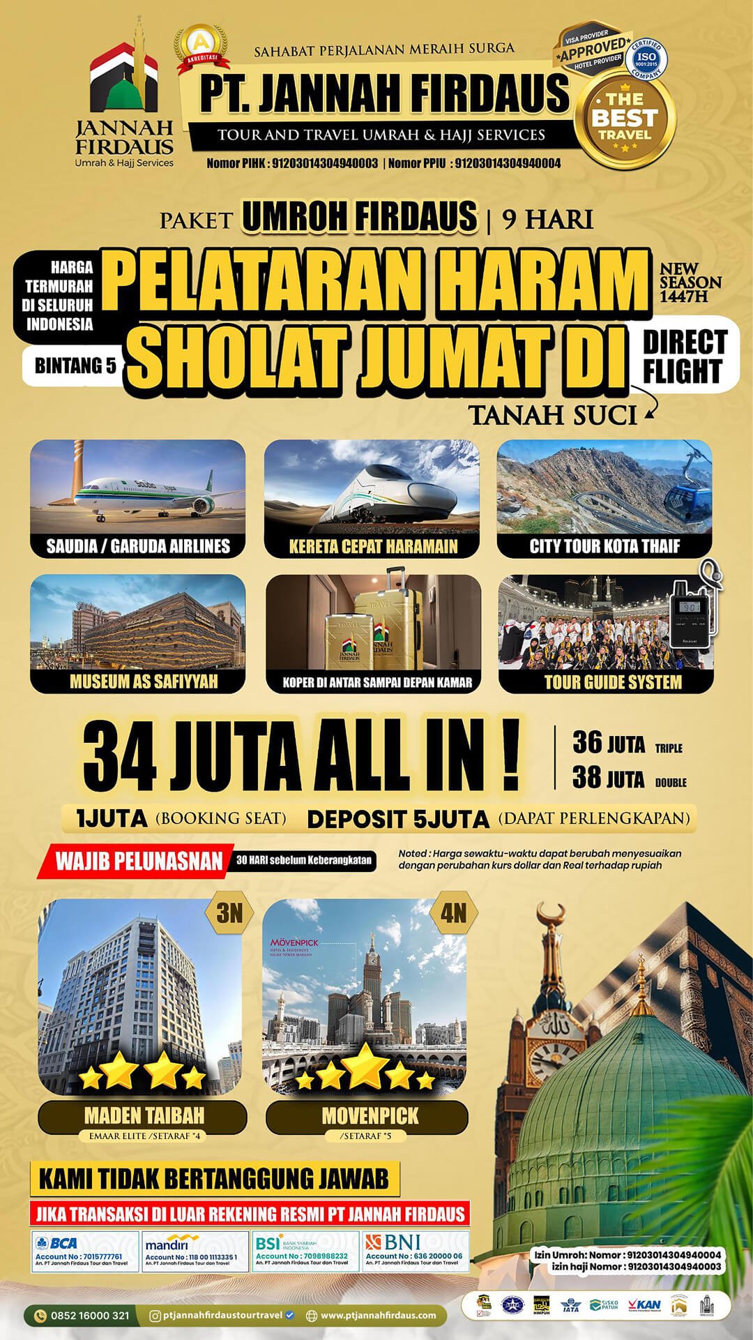 Biaya Paket Umroh September 2025 3 umroh september 2025 jannah firdaus paket firdaus