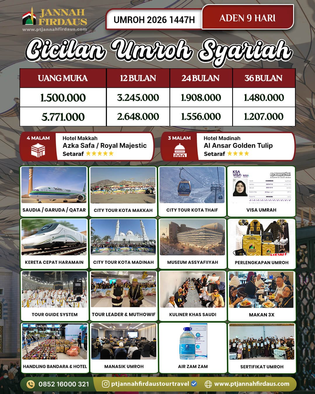 cicilan umroh syariah 2026 aden 1447 hijriah