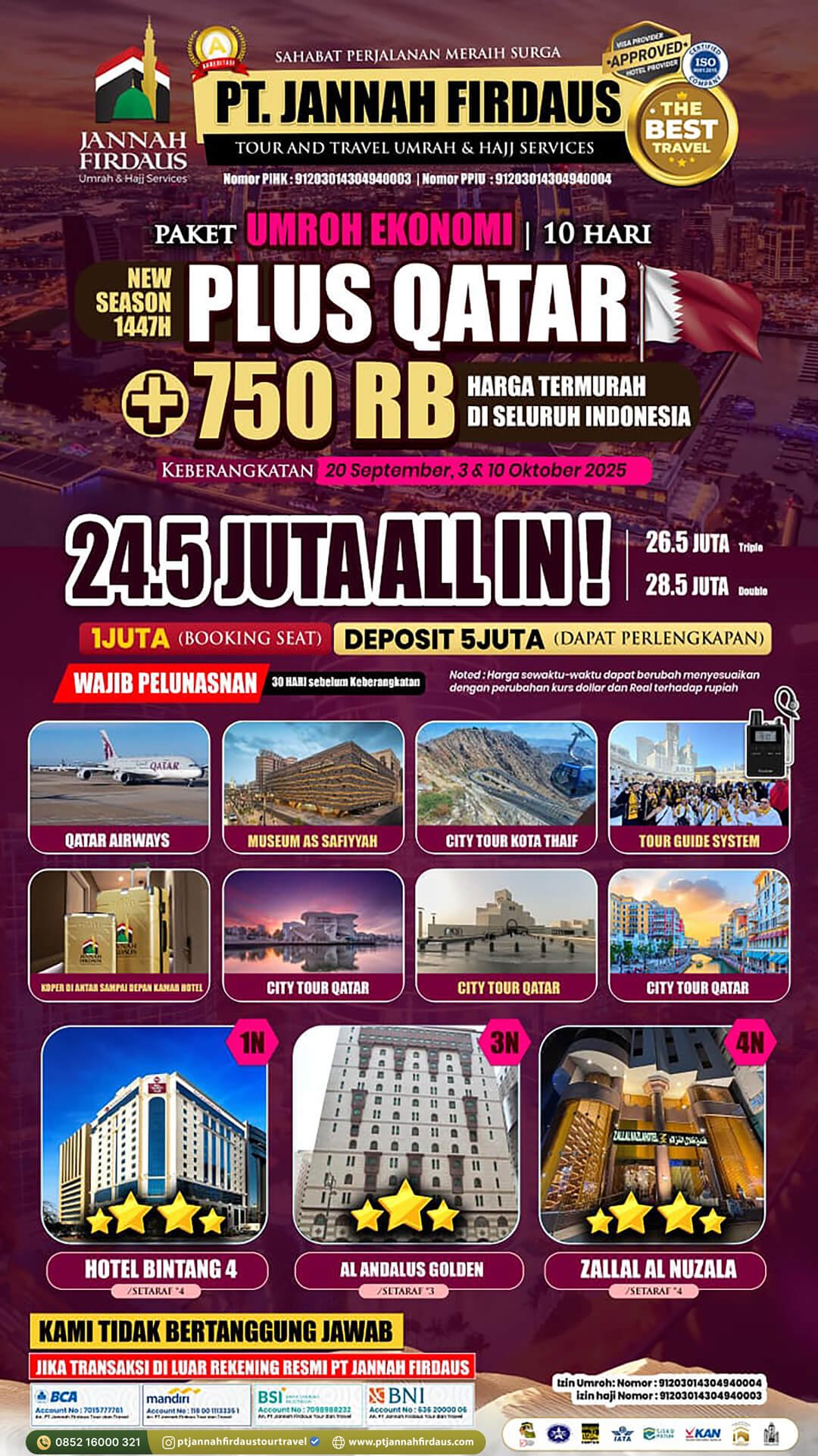 umroh 2025 murah paket umroh plus qatar flyer`