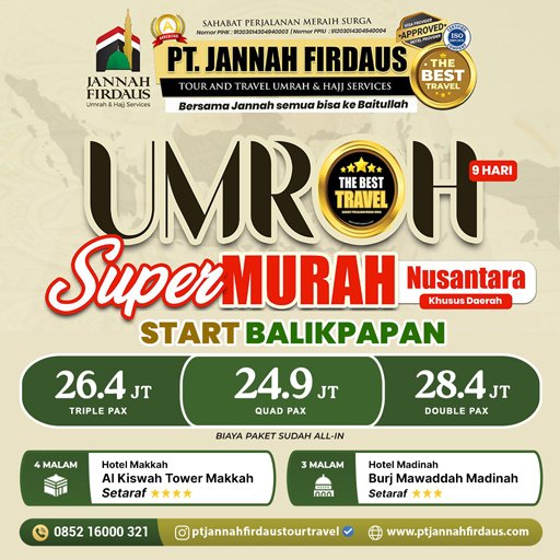 umroh balikpapan 2025 jannah firdaus tour travel