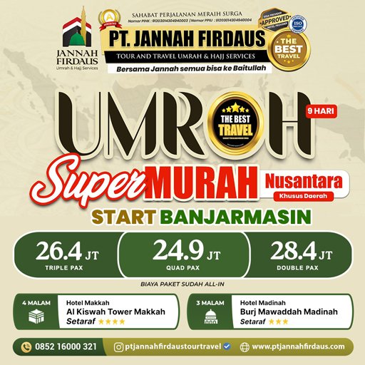 umroh banjarmasin 2025 jannah firdaus tour travel
