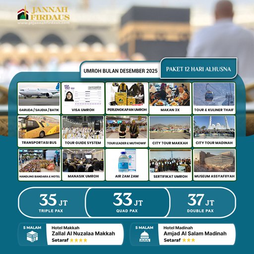 umroh bulan desember alhusna 2025 paket 12 hari