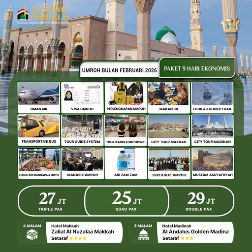 umroh bulan februari promo 2026 paket 9 hari new