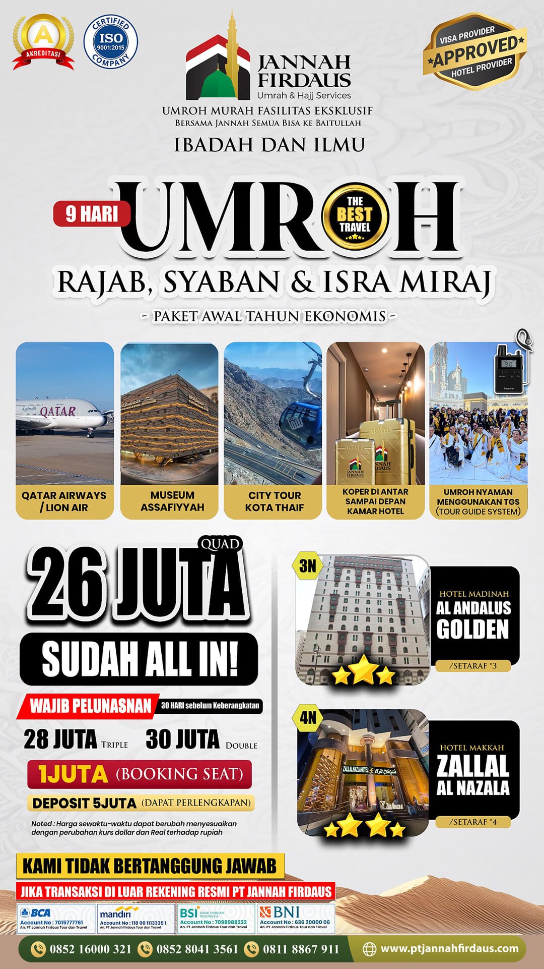 Umroh Ekonomis 2025 2026 3 paket umroh awal tahun 2026 ekonomis