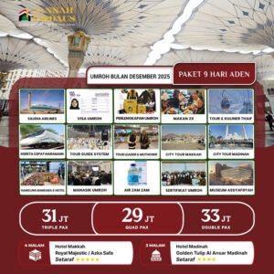 umroh awal desember 2025 aden paket 9 hari