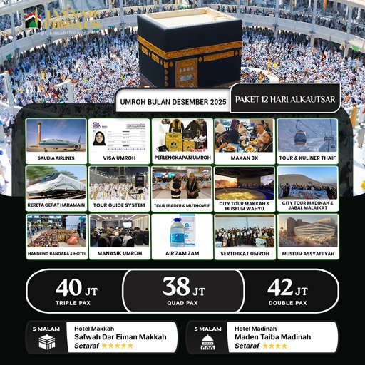umroh awal desember 2025 alkautsar paket 12 hari