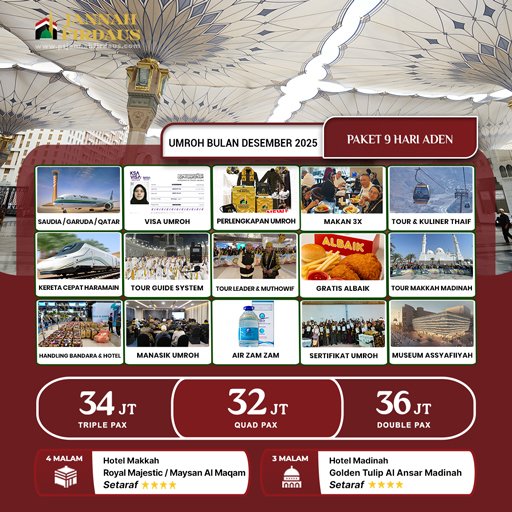 umroh bulan desember aden 2025 paket 9 hari