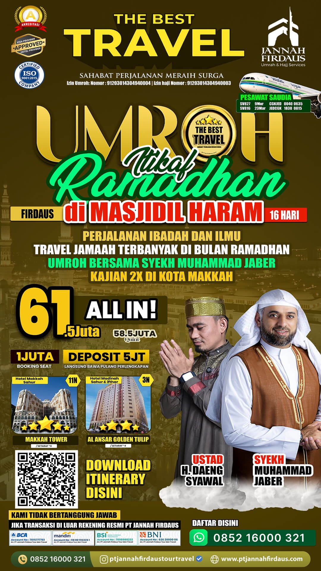 umroh itikaf ramadhan 2026 firdaus paket 16 hari