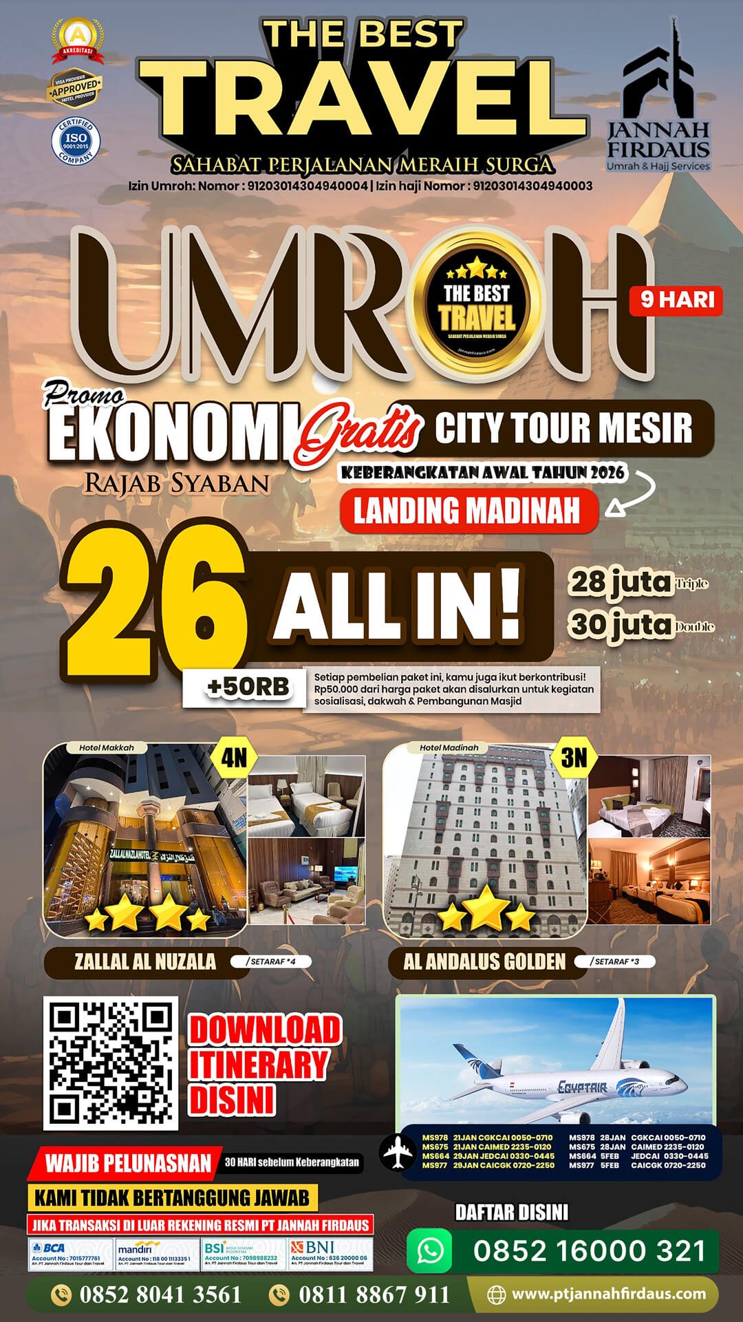 Harga Paket Umroh Terbaru 2025 2026 73 paket umroh awal tahun 2026 plus mesir landing madinah