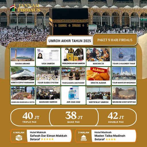 umroh akhir tahun firdaus 2025 paket 9 hari