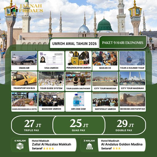umroh awal tahun ekonomis 2026 paket 9 hari new