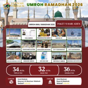 umroh bulan ramadhan awal aden 2026 paket 9 hari