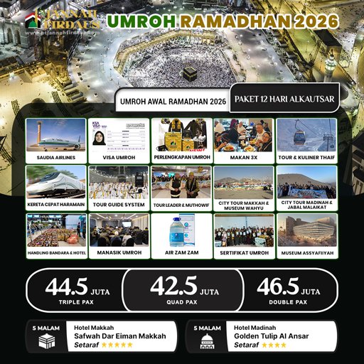 umroh bulan ramadhan awal alkautsar 2026 paket 12 hari