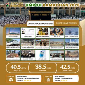 umroh bulan ramadhan awal firdaus 2026 paket 9 hari