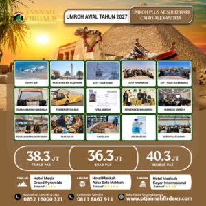 umroh plus mesir awal tahun 2027 1448 hijriah jannah firdaus