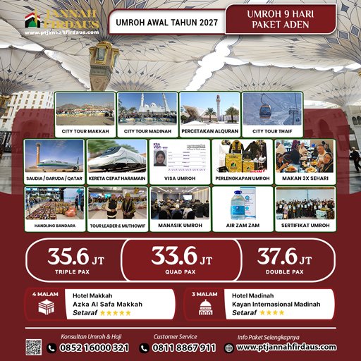 Harga Umroh 2027 31 umroh awal tahun 2027 aden