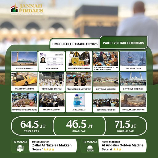 umroh bulan ramadhan ekonomis 2026 jannah firdaus