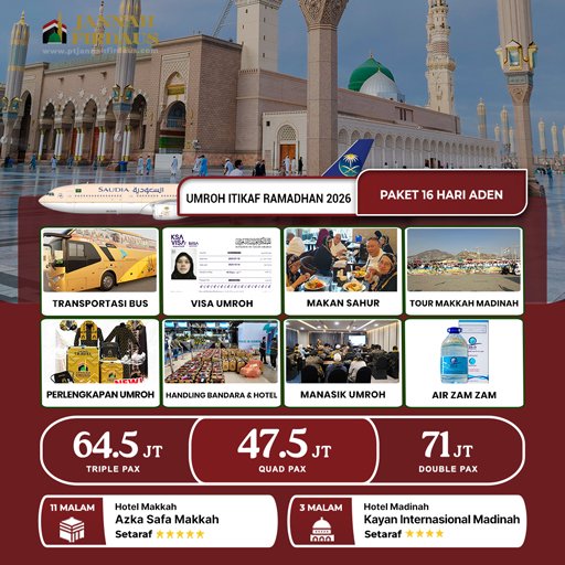 umroh bulan ramadhan itikaf aden 2026 jannah firdaus