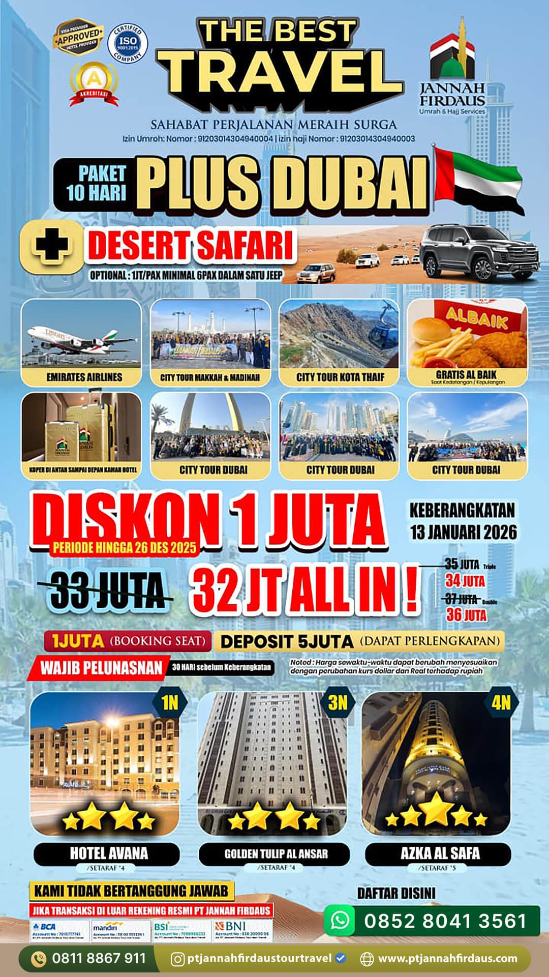 paket umroh awal tahun 2026 plus dubai desert safari