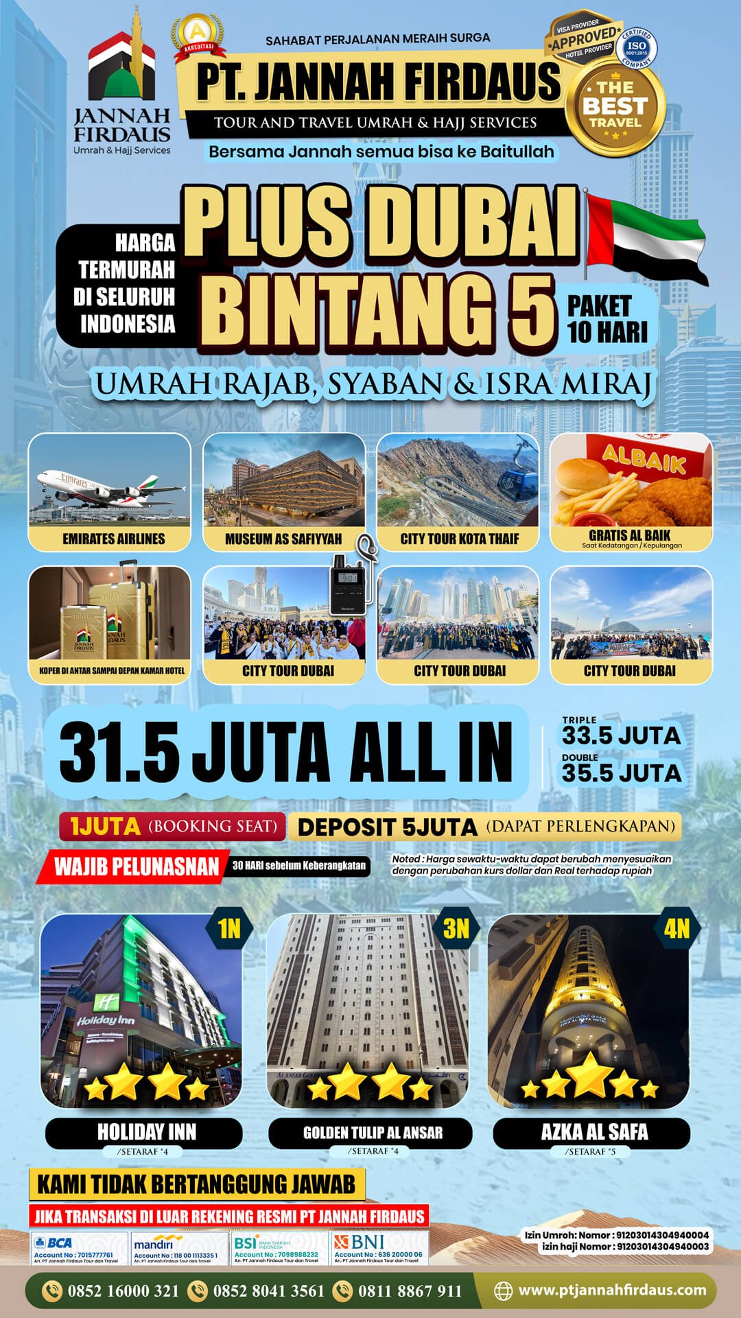 paket umroh awal tahun 2026 plus dubai diskon