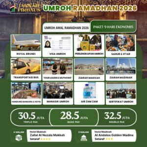 umroh awal ramadhan 2026 paket ekonomis 9 hari royal brunei
