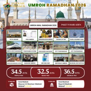 umroh bulan ramadhan awal aden 2026 paket 9 hari royal brunei
