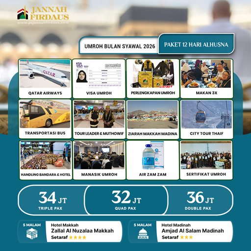 umroh bulan syawal alhusna 2026 paket 12 hari new