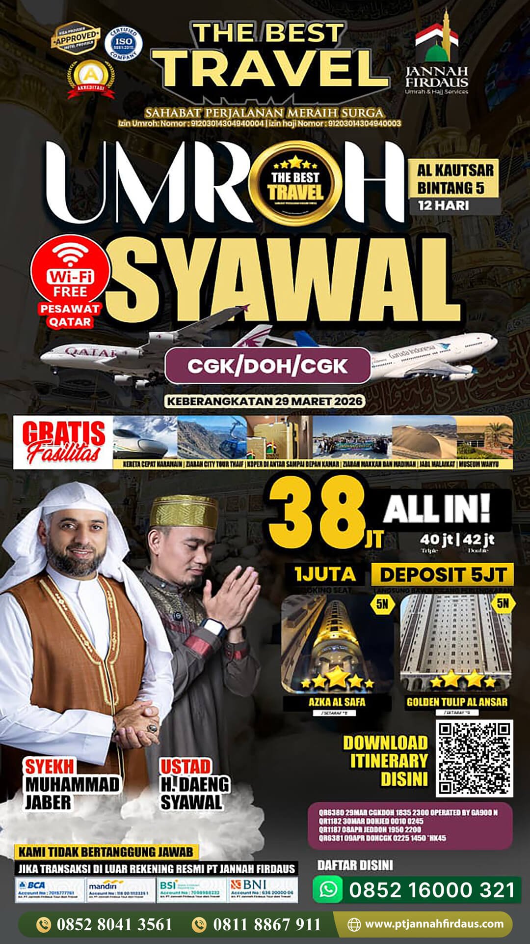 umroh syawal 2026 paket alkautsar 12 hari garuda qatar