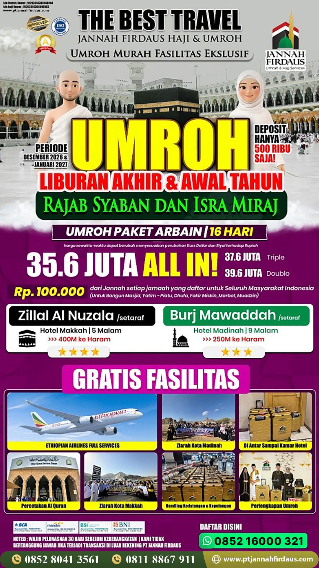 Biaya Umroh 2026 Murah Jaminan Pasti Berangkat 17 paket umroh akhir tahun 2026 arbain
