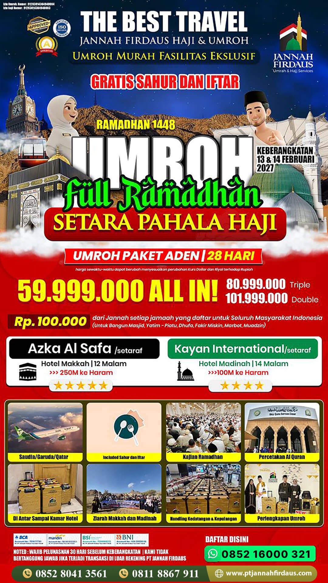 Harga Umroh Full Ramadhan 2026 2 paket umroh ramadhan 2027 aden