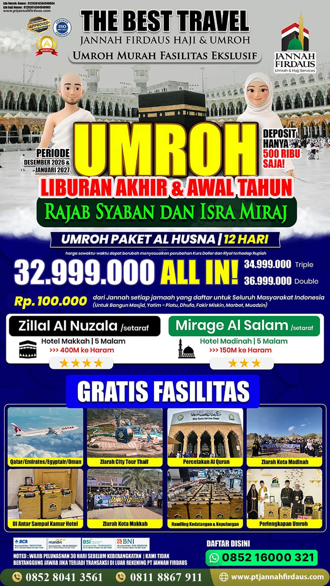 Harga Umroh Awal Tahun 2027 25 umroh akhir tahun 2026 alhusna