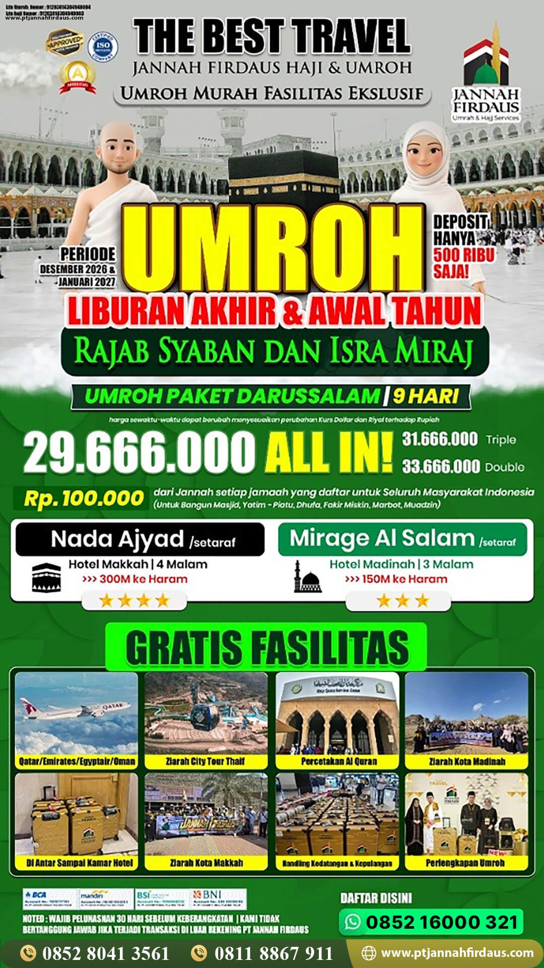 Harga Umroh Awal Tahun 2027 22 umroh akhir tahun 2026 darussalam
