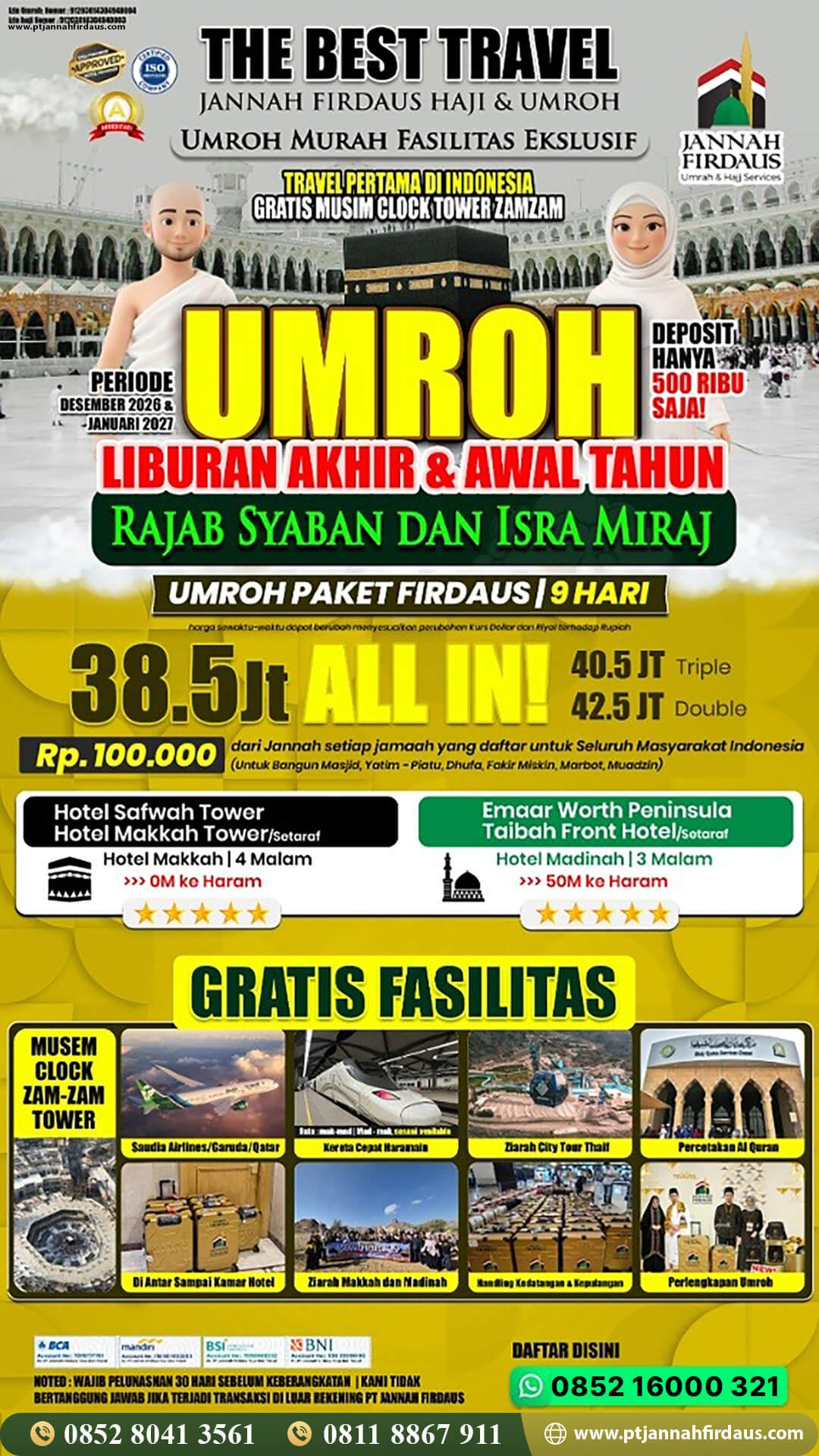 Harga Umroh Awal Tahun 2027 24 umroh akhir tahun 2026 firdaus