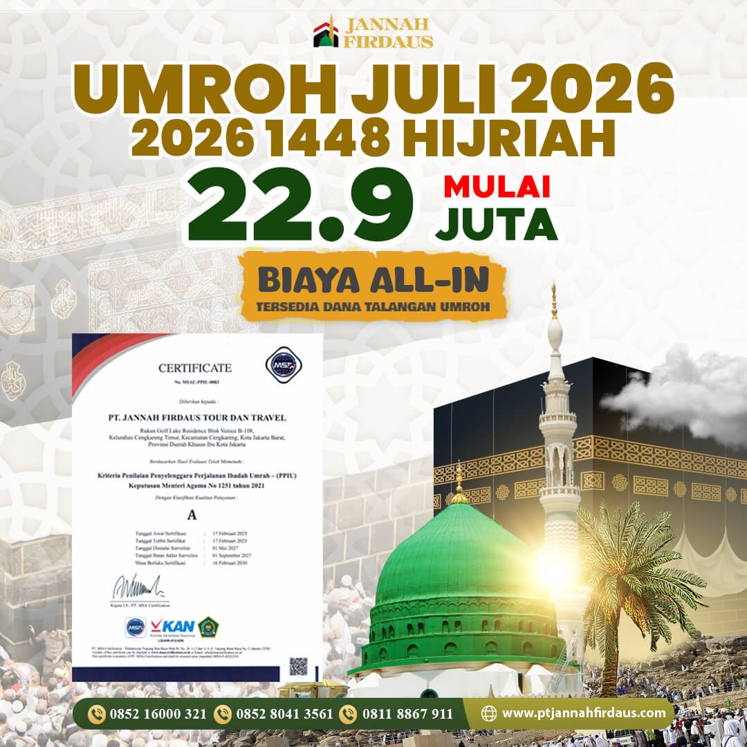 umroh juli 2026 1448 hijriah jannah firdaus