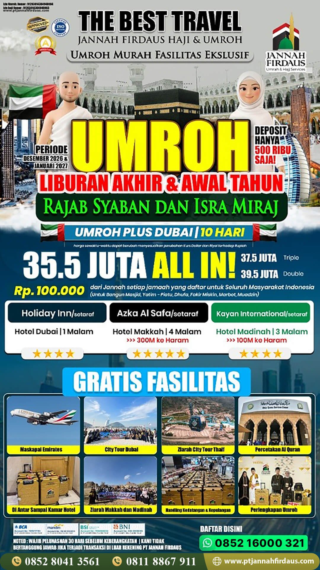 Harga Umroh Awal Tahun 2027 27 umroh plus dubai 2026 akhir tahun