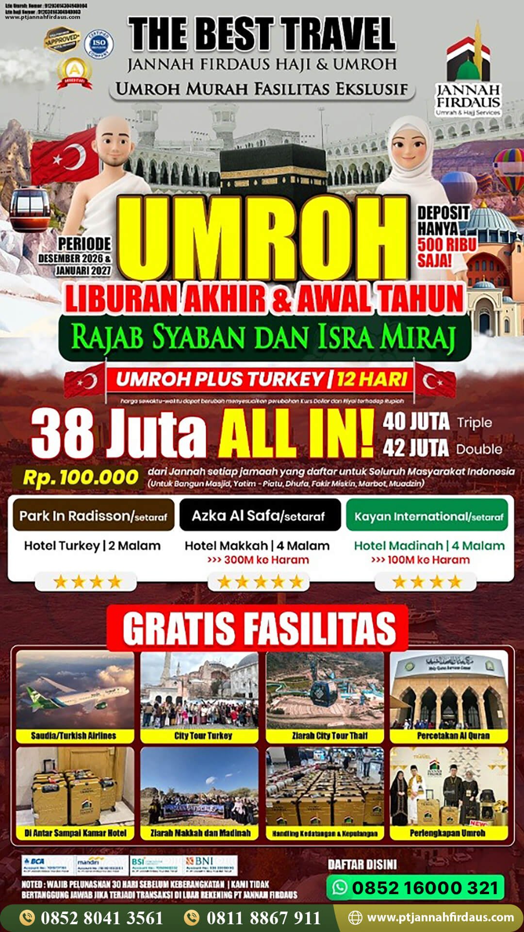 Harga Umroh Awal Tahun 2027 29 umroh plus turki 2026 akhir tahun