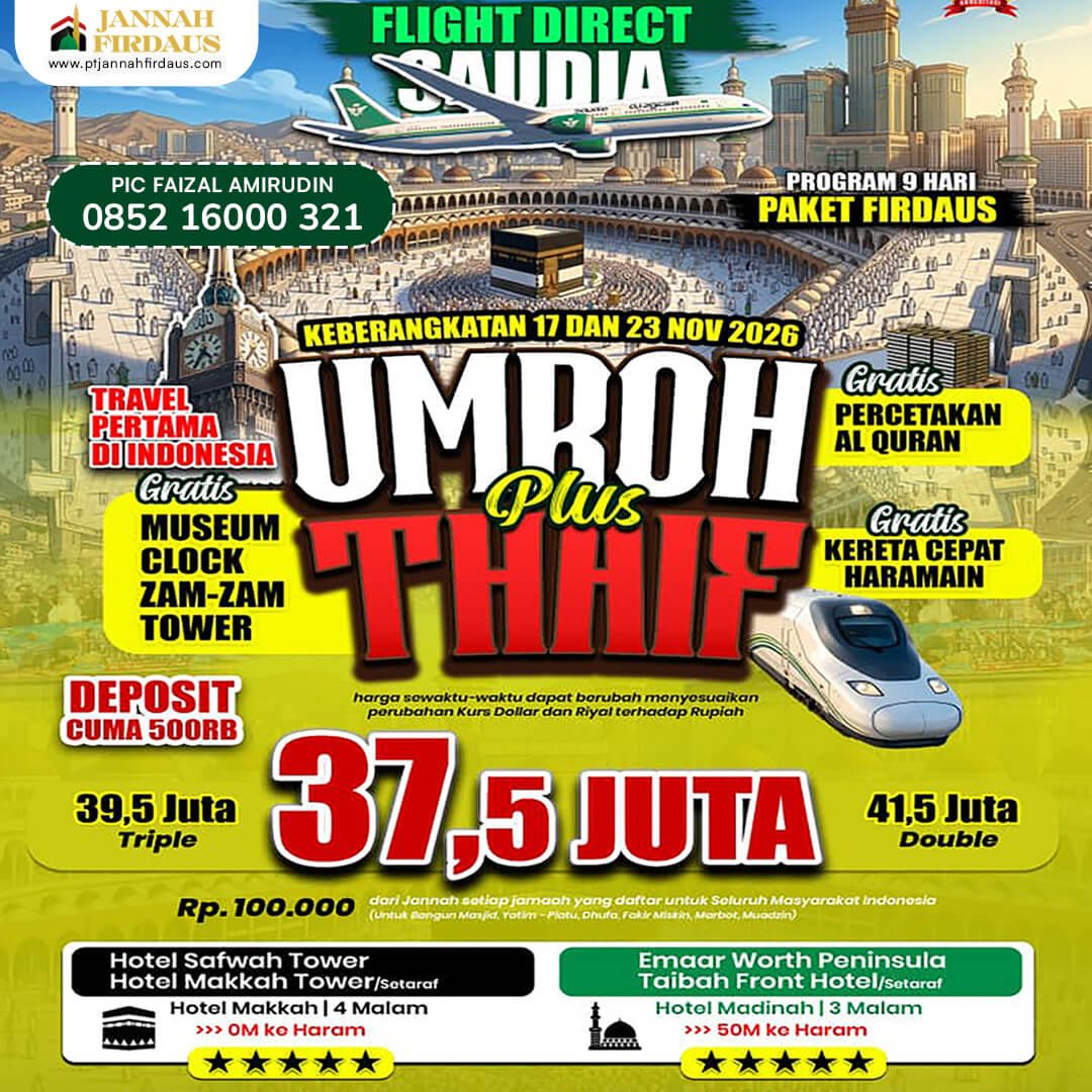 paket umroh november 2026 direct flight firdaus