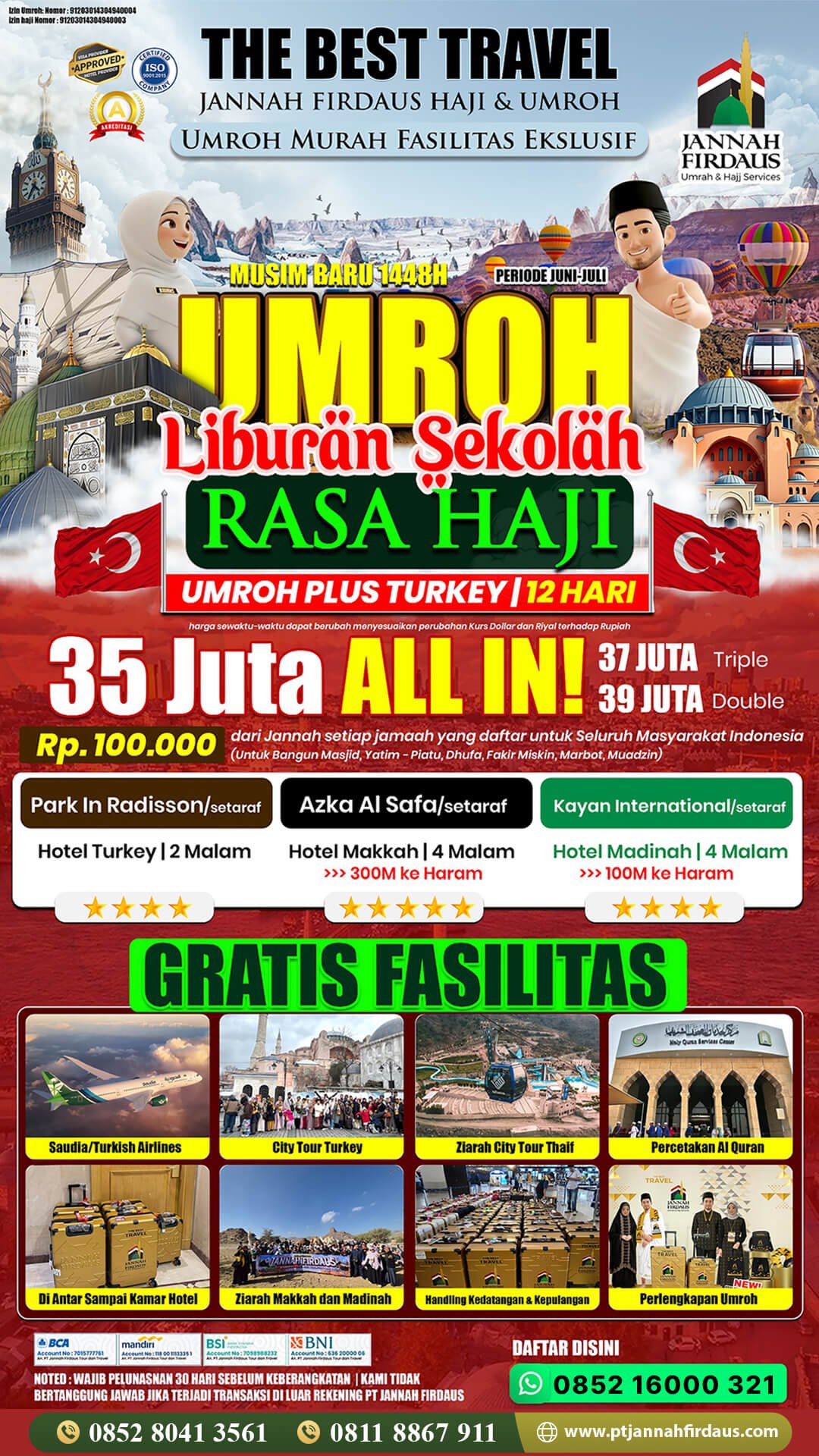 Paket Biaya Umroh Juni 2026 10 paket umroh plus turki juni 2026