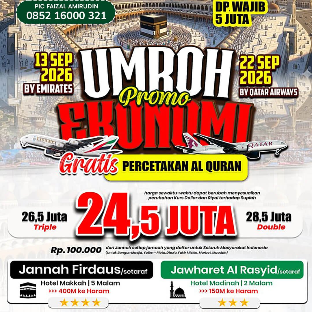 umroh september promo 2026 jannah firdaus 1448 hijriah