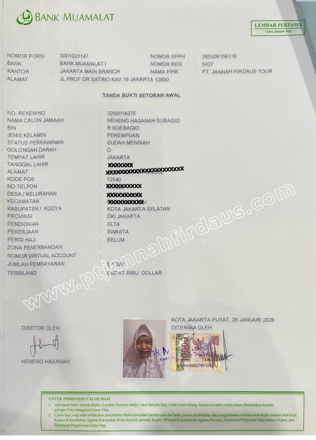 nomor porsi haji khusus
